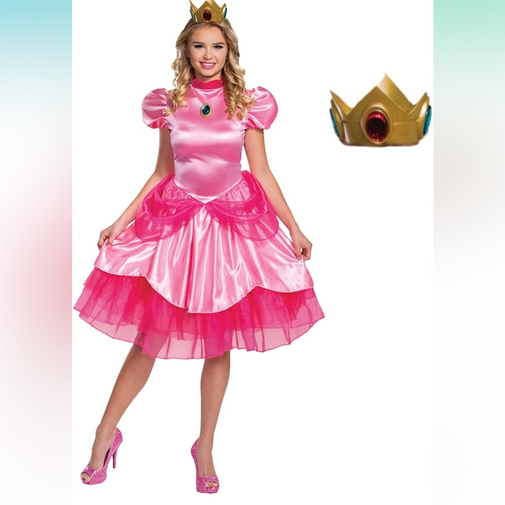 Princess Peach Costume, Official Nintendo Super Mario Bros Adult Costume